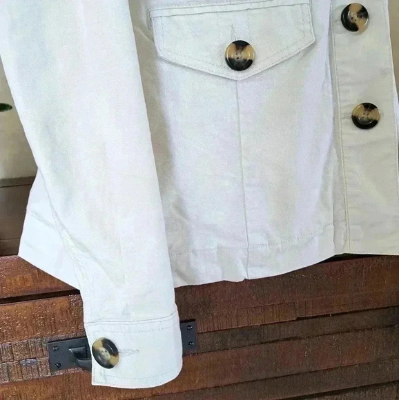 Cabi Kenya Jacket Women's Size Medium  Bone/Cream Coloured Utility Jacket - Picture 10 of 16